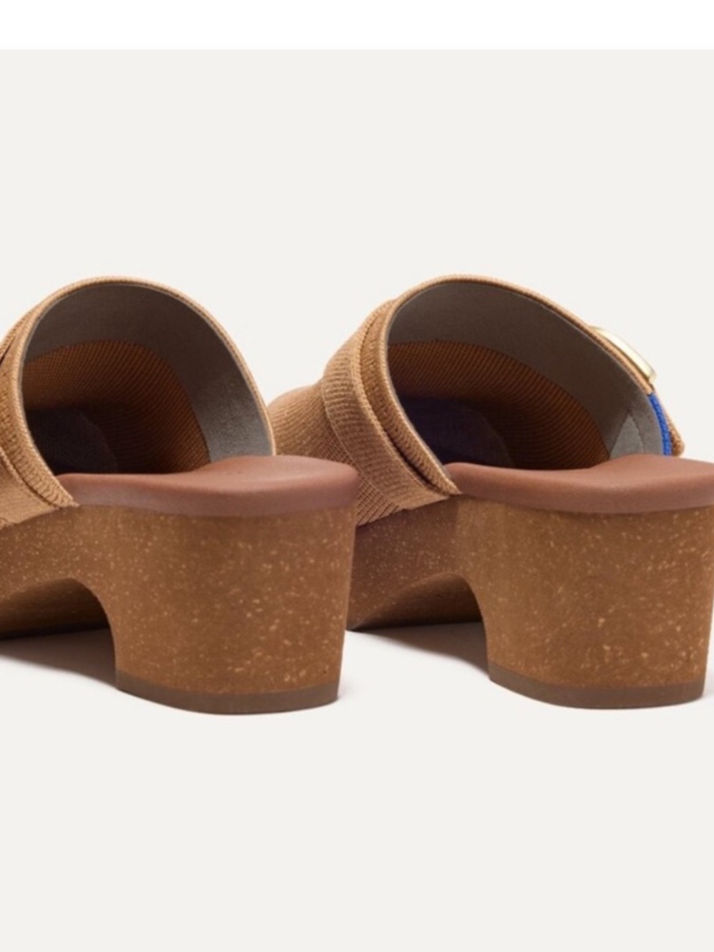 Rothy's Women’s The Classic Buckle Clog Butternut size 8 Tan Knit Mules - Picture 2 of 7